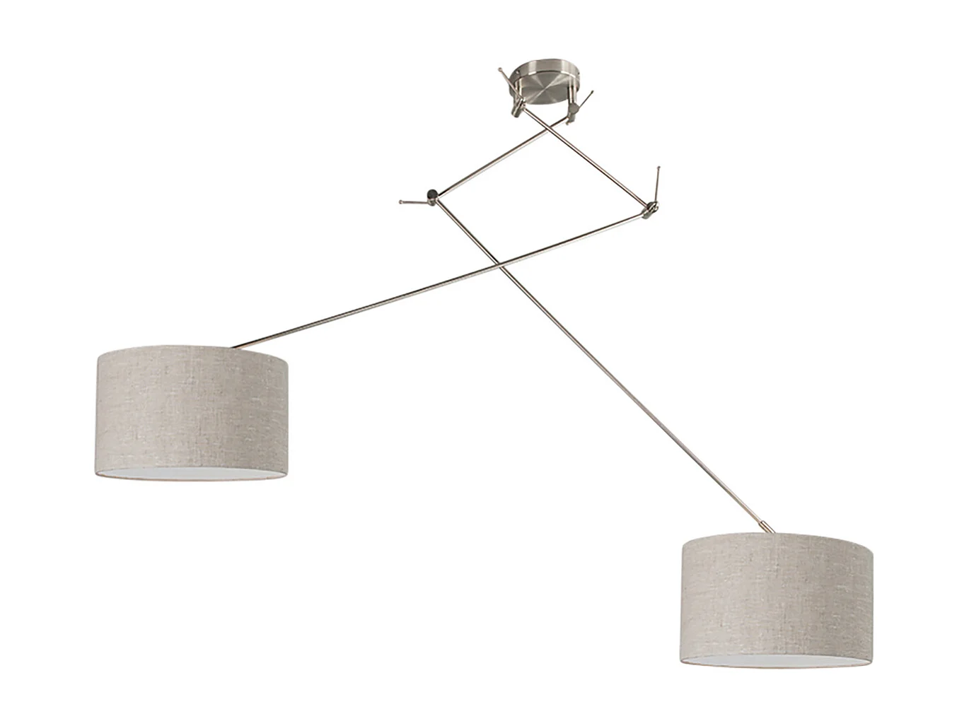 Lampe à suspension acier avec abat-jour 35 cm gris clair réglable - Blitz II