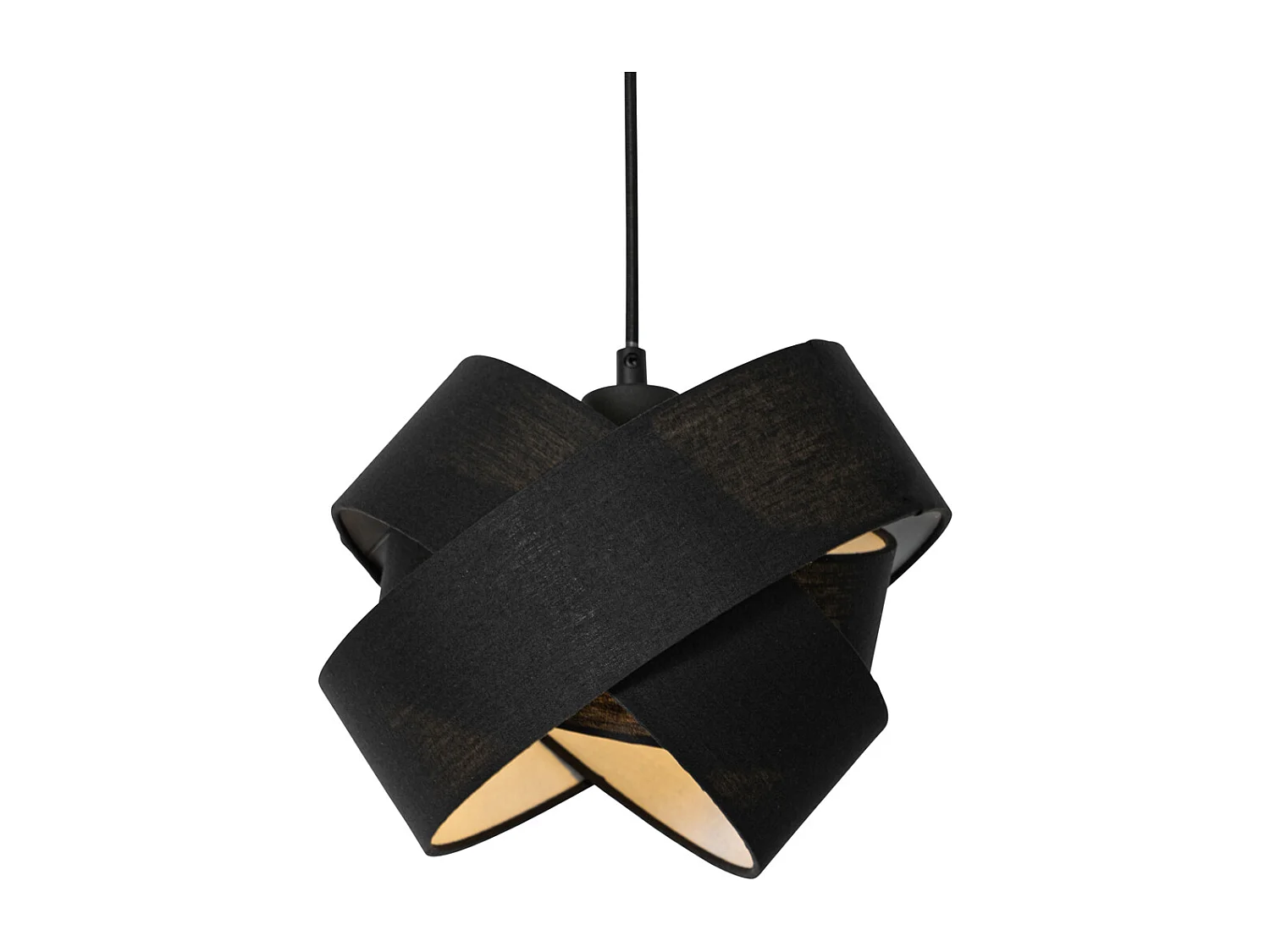 Lampe à suspension moderne noire 3 lumières - Tissu