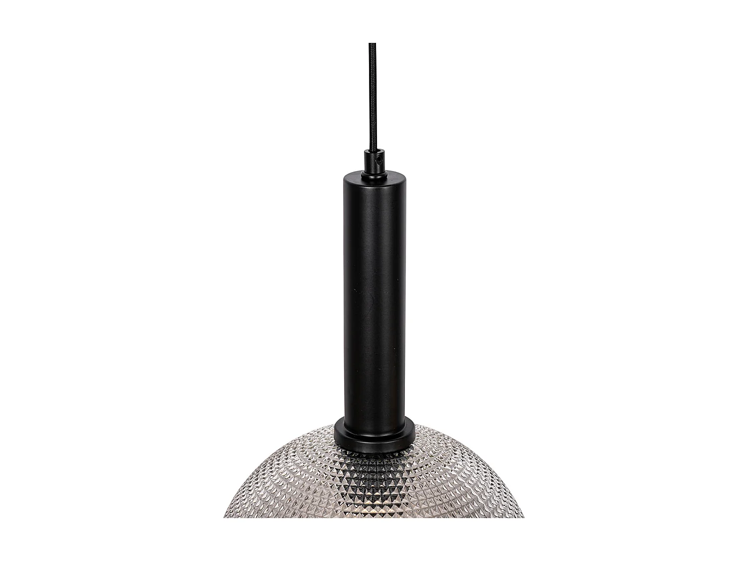 Lampe à suspension design noire avec verre fumé 4 lumières - Chico