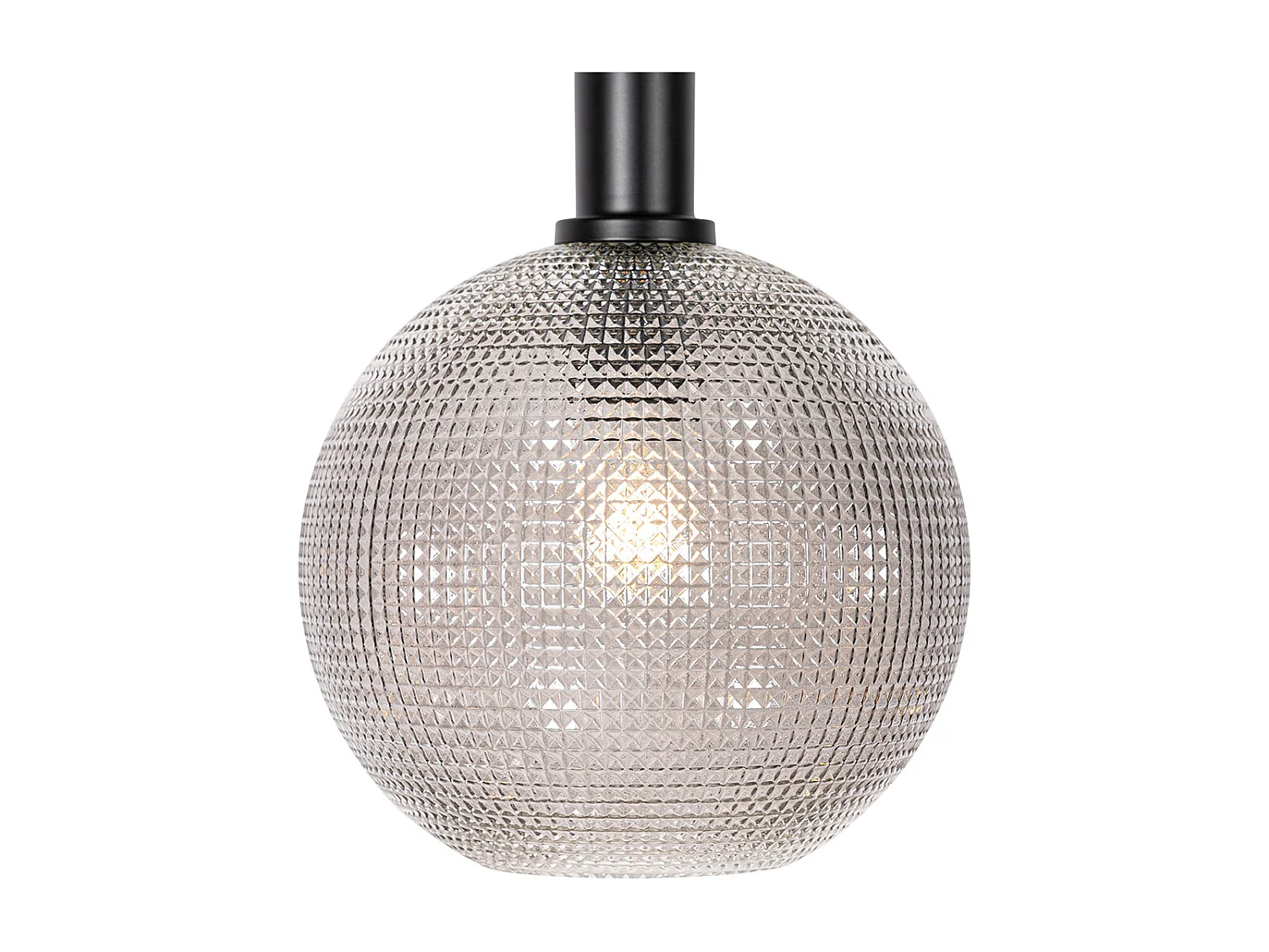 Suspension design noire avec verre fumé 4 lumières - Chico