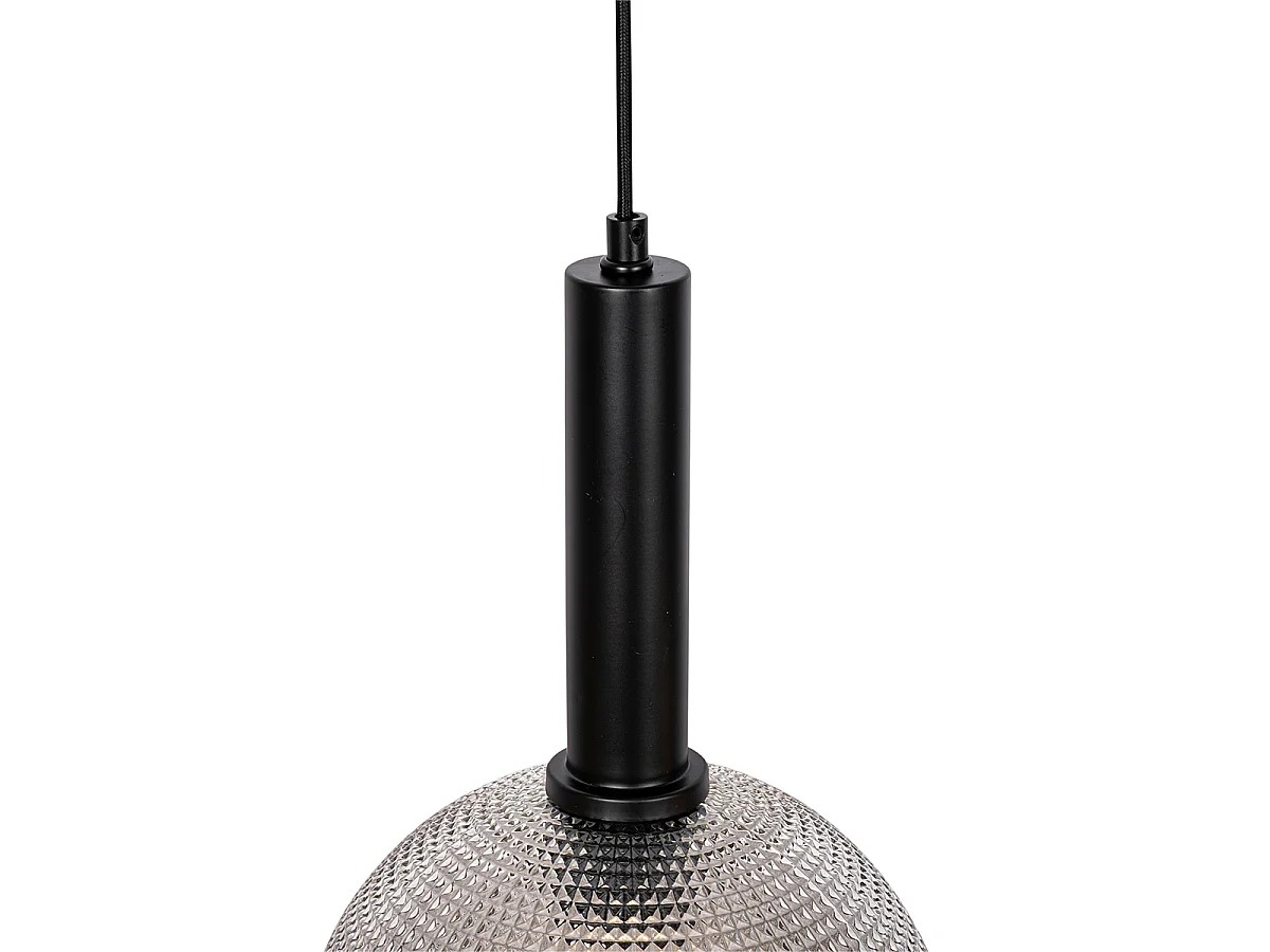 Suspension design noire avec verre fumé 4 lumières - Chico