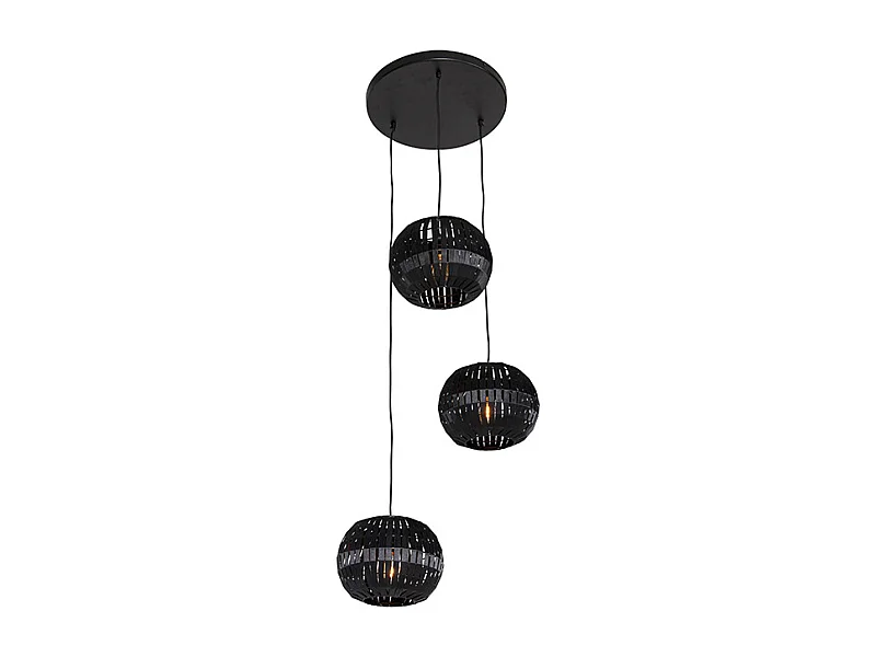 Suspension moderne noire 3 lumières - Zoë