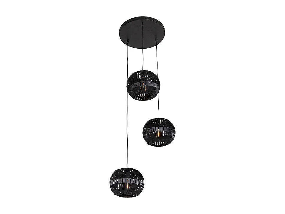 Suspension moderne noire 3 lumières - Zoë
