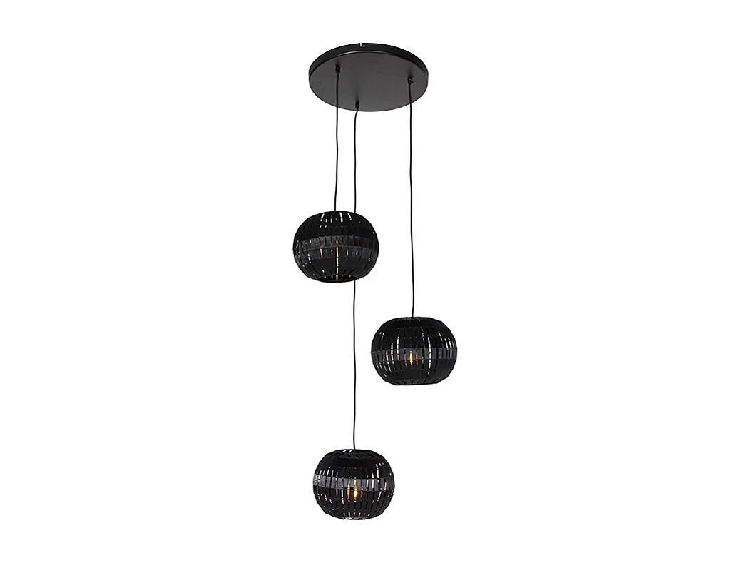 Suspension moderne noire 3 lumières - Zoë