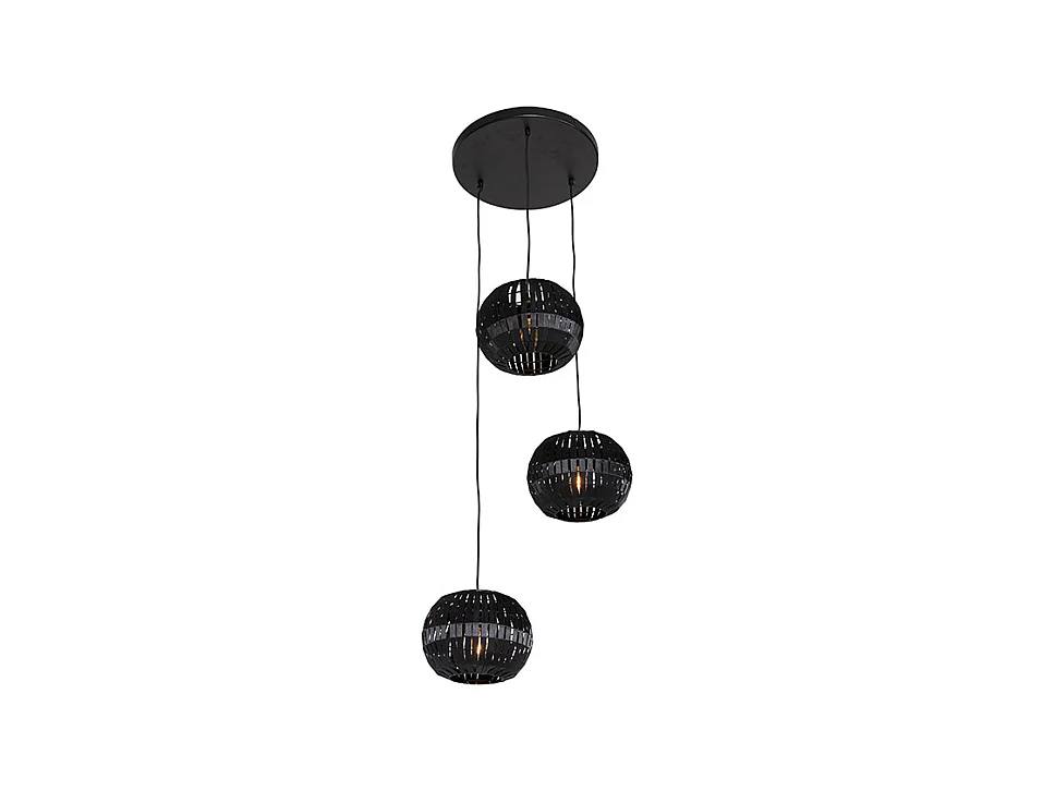 Suspension moderne noire 3 lumières - Zoë
