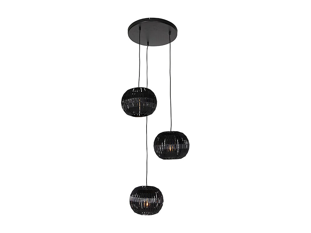 Suspension moderne noire 3 lumières - Zoë