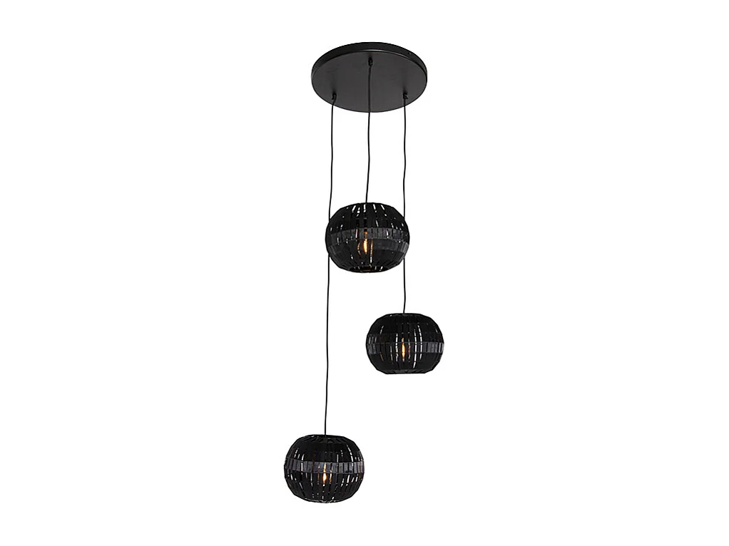 Suspension moderne noire 3 lumières - Zoë