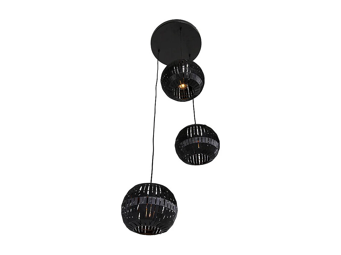 Suspension moderne noire 3 lumières - Zoë