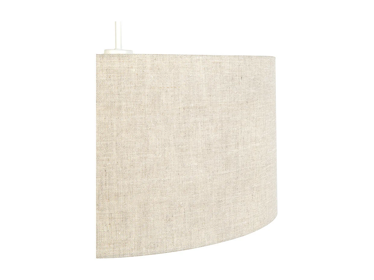 Lampe à suspension rurale blanche avec abat-jour en coton gris clair 50 cm - Combi