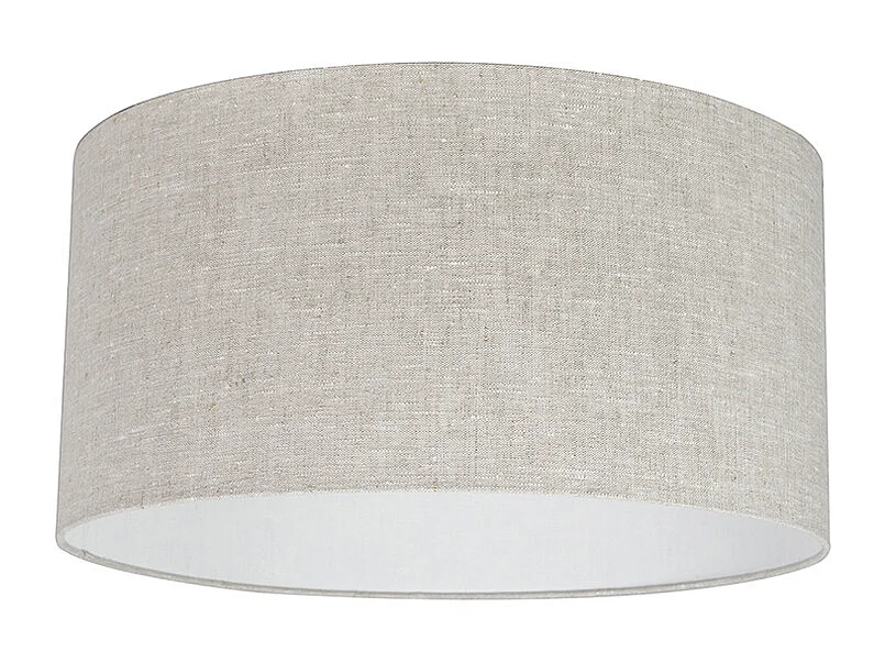 Suspension rustique blanche avec abat-jour en coton gris clair 50 cm - Combi