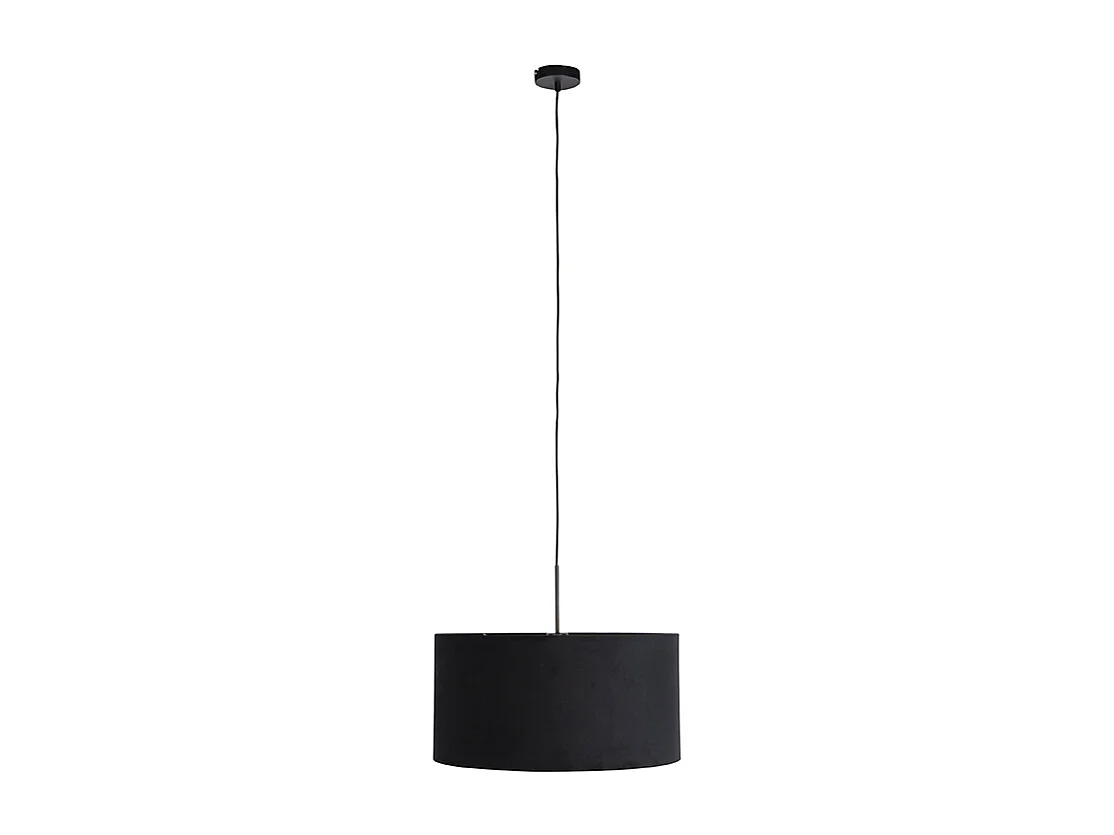 Suspension avec abat-jour en velours noir et or 50 cm - Combi