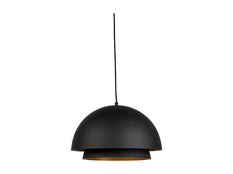 Lampe à suspension scandinave noire avec de l'or 2 couches - Claudius
