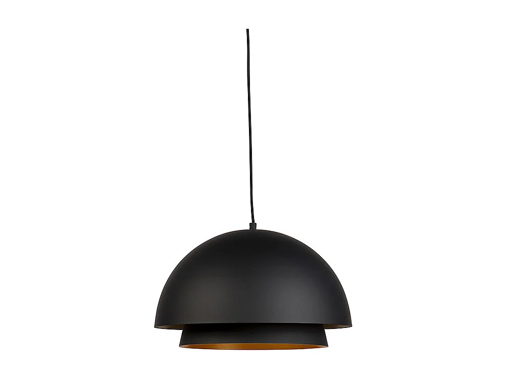 Lampe à suspension scandinave noire avec de l'or 2 couches - Claudius