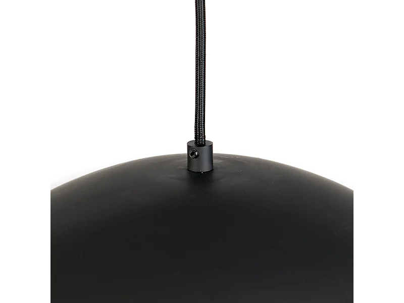 Lampe à suspension scandinave noire avec de l'or 2 couches - Claudius