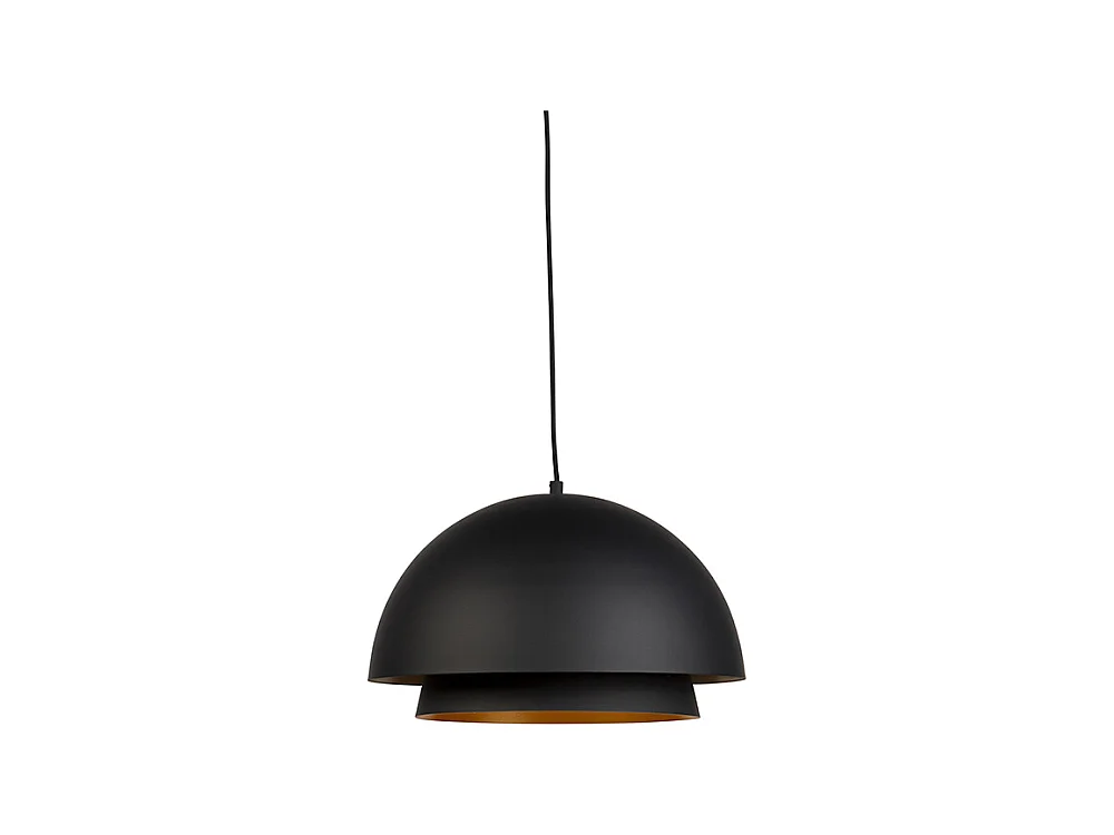 Lampe à suspension scandinave noire avec de l'or 2 couches - Claudius