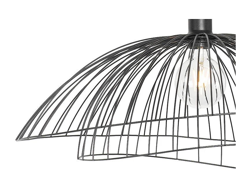 Suspension Design Noire avec Double Abat-jour 66cm - Pua
