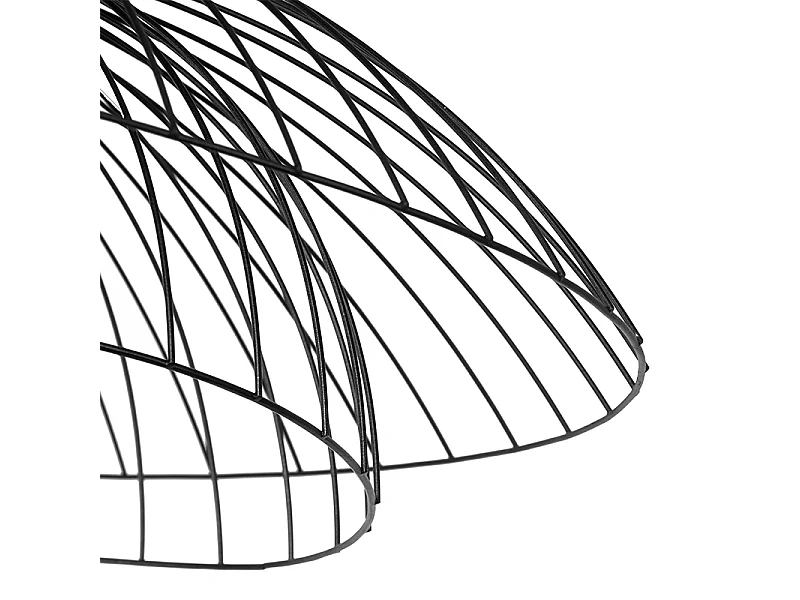 Suspension Design Noire avec Double Abat-jour 66cm - Pua