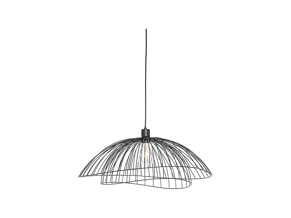 Suspension Design Noire avec Double Abat-jour 66cm - Pua