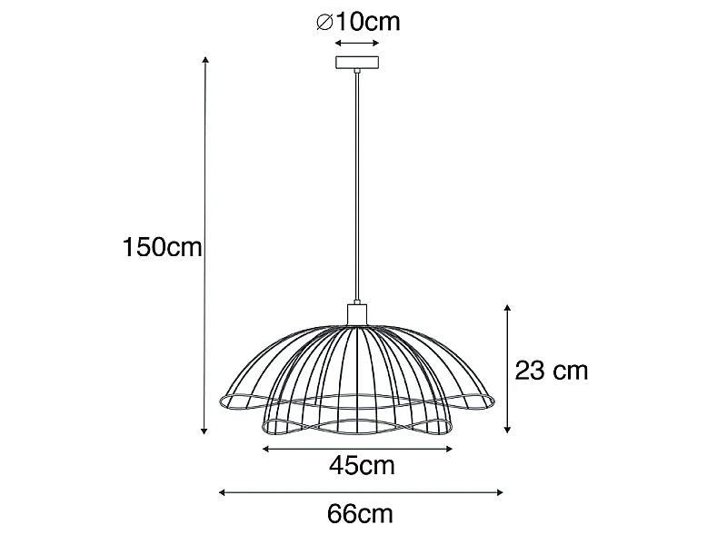 Suspension design noire 60 cm - Pua