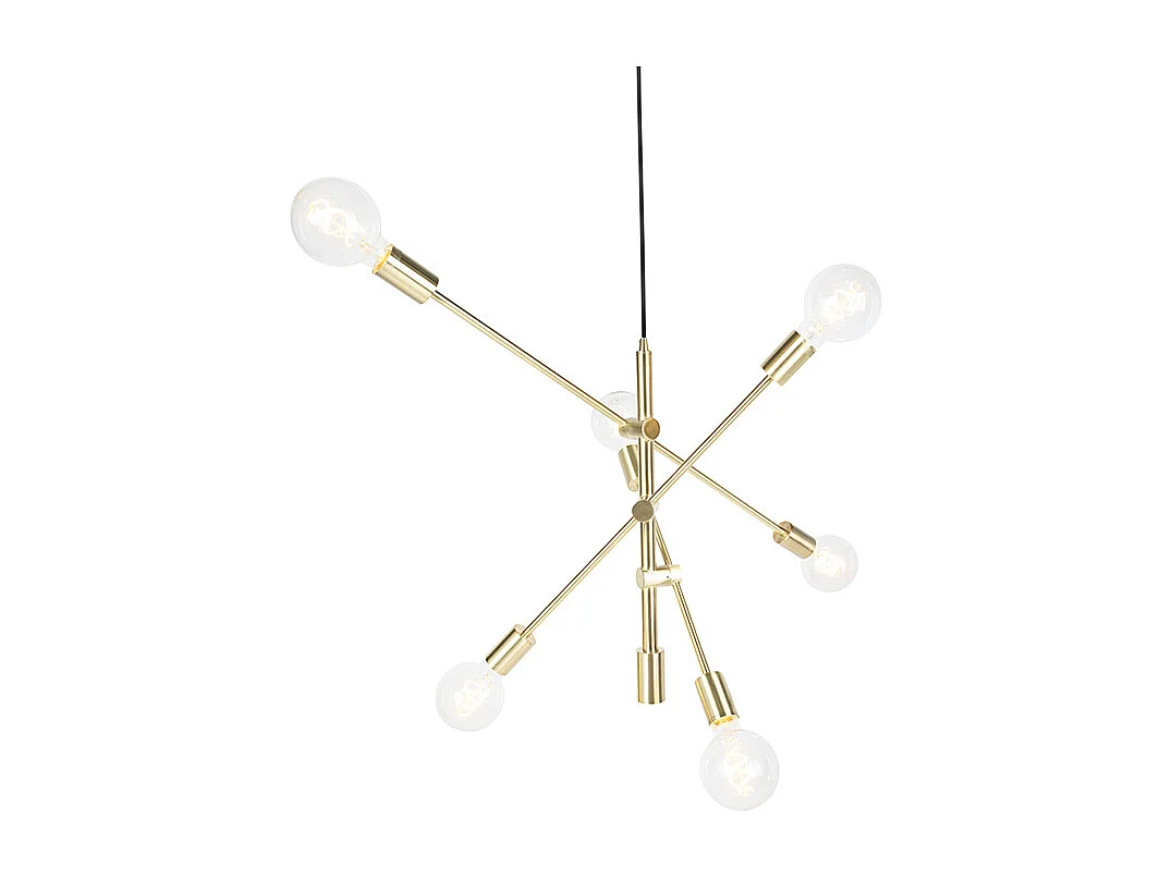 Suspension Art Déco en laiton 6 lumières - Sydney