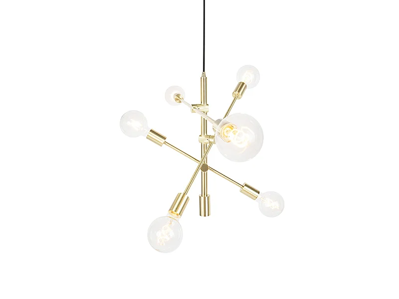 Suspension Art Déco en laiton 6 lumières - Sydney