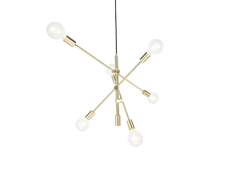 Suspension Art Déco en laiton 6 lumières - Sydney