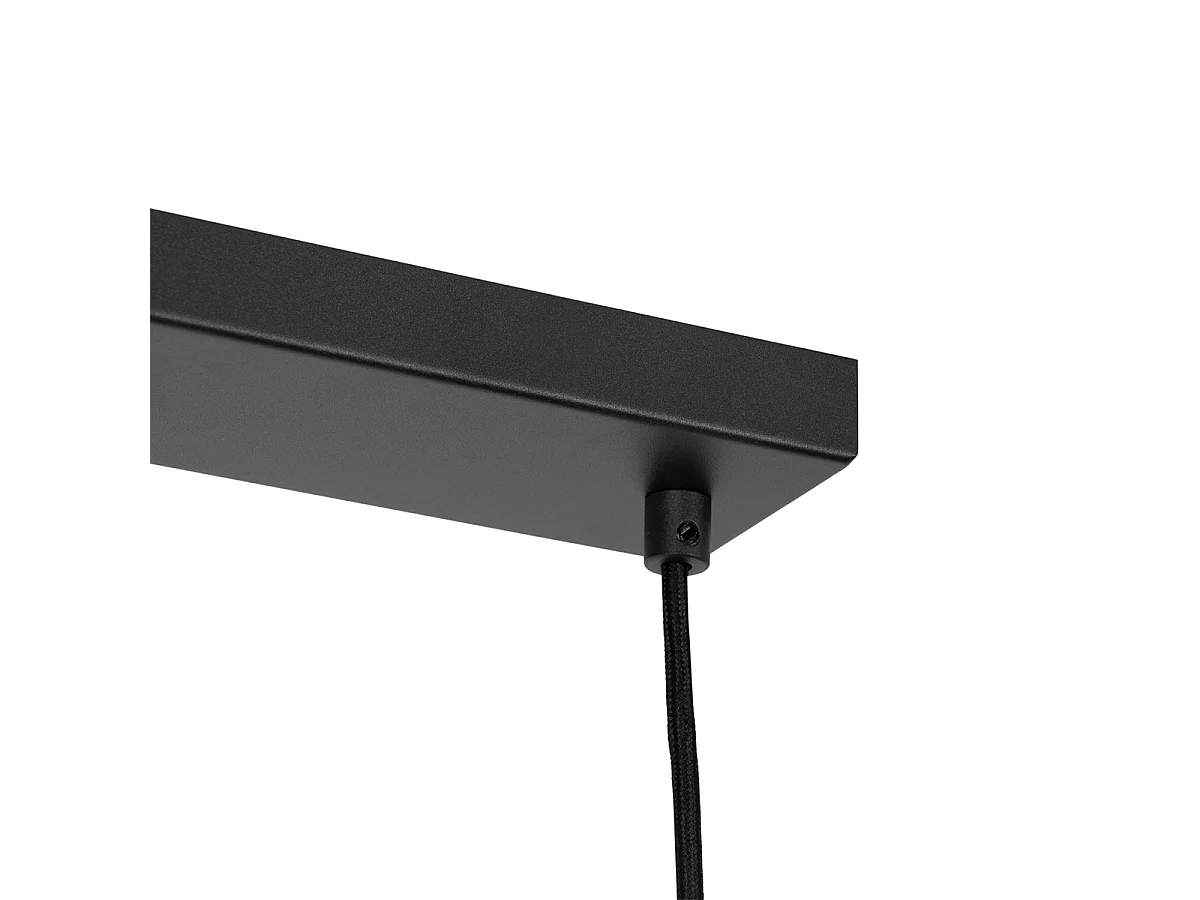 Suspension moderne noire avec verre opale 4 lumières - Drop