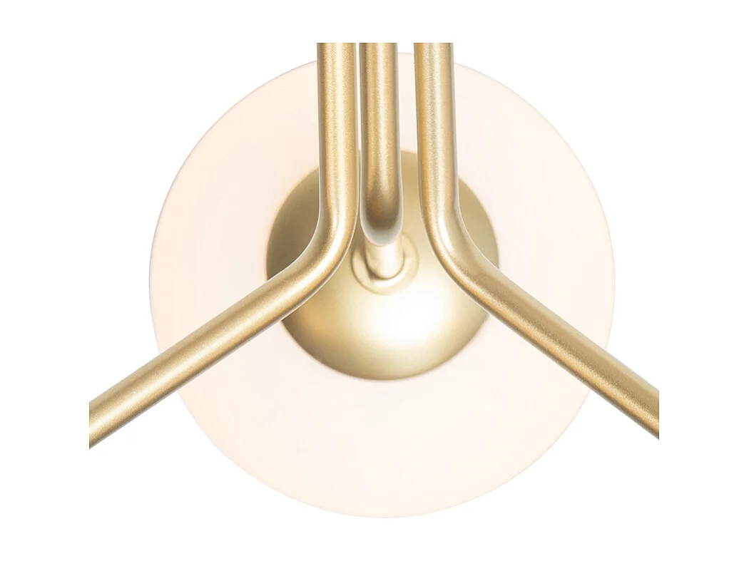 Suspension moderne or avec verre opale 3 lumières - Coby