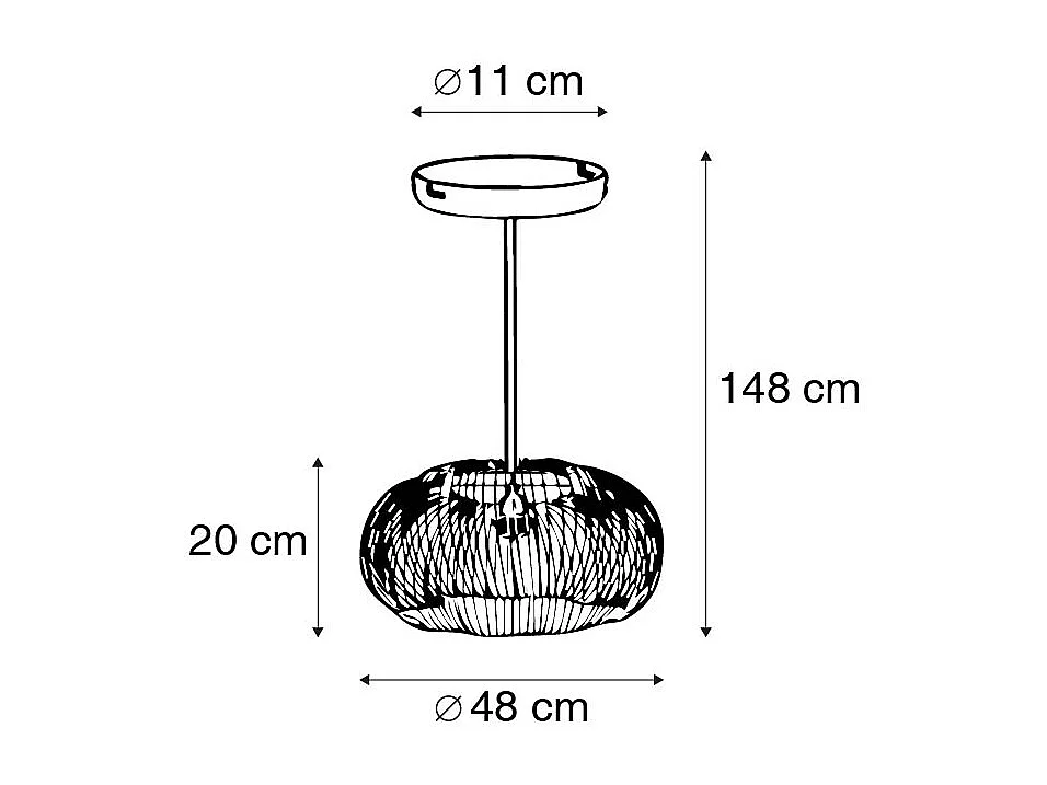 Suspension industrielle en cuivre 49 cm - Finn