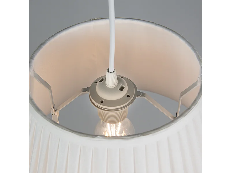 Lampe à suspension rétro blanche 35 cm - Plisse