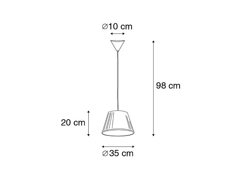 Suspension rétro blanche 35 cm - Plisse