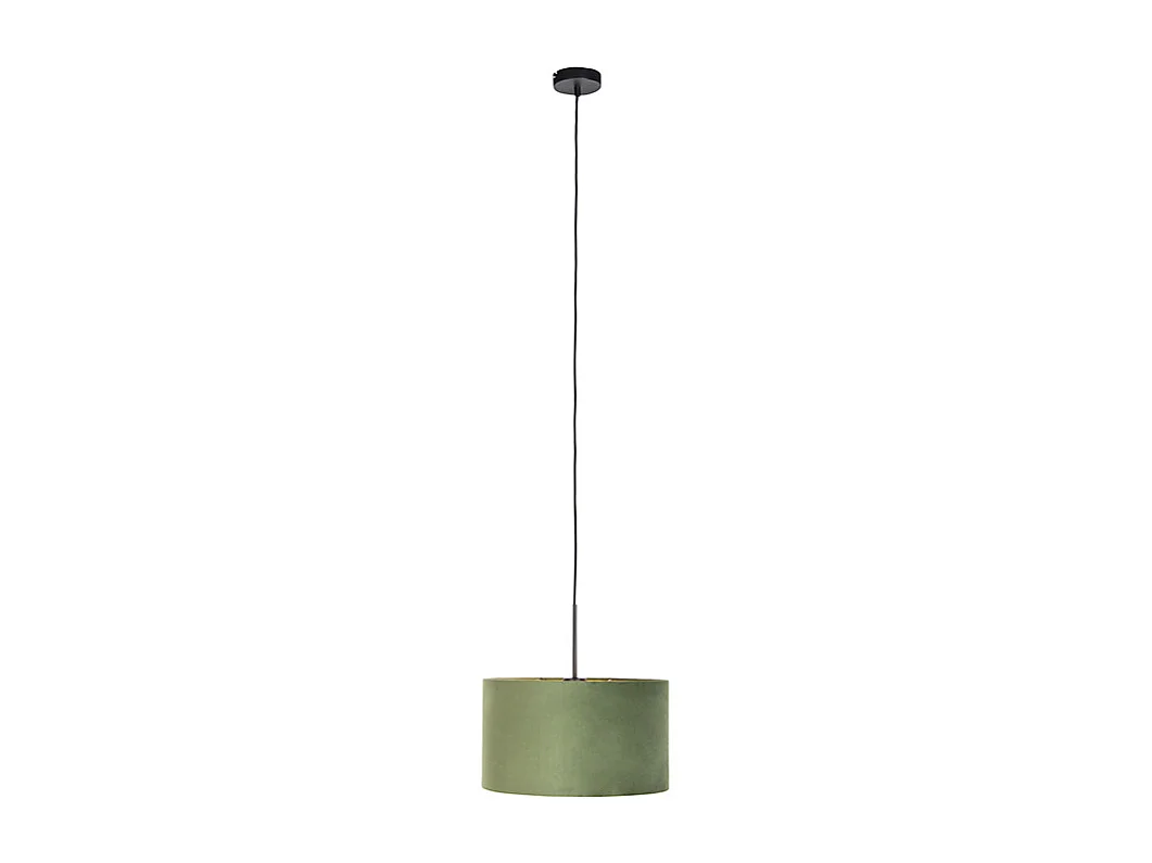 Suspension avec abat-jour en velours vert avec or 35 cm - Combi