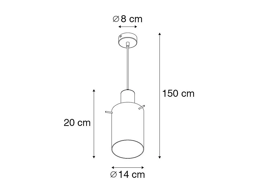 Suspension vintage en laiton avec verre fumé - Vidro