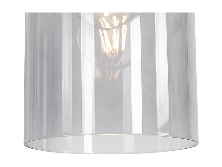 Suspension vintage en laiton avec verre fumé - Vidro