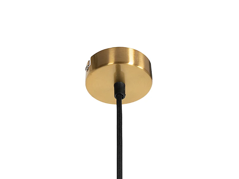 Suspension vintage en laiton avec verre fumé - Vidro