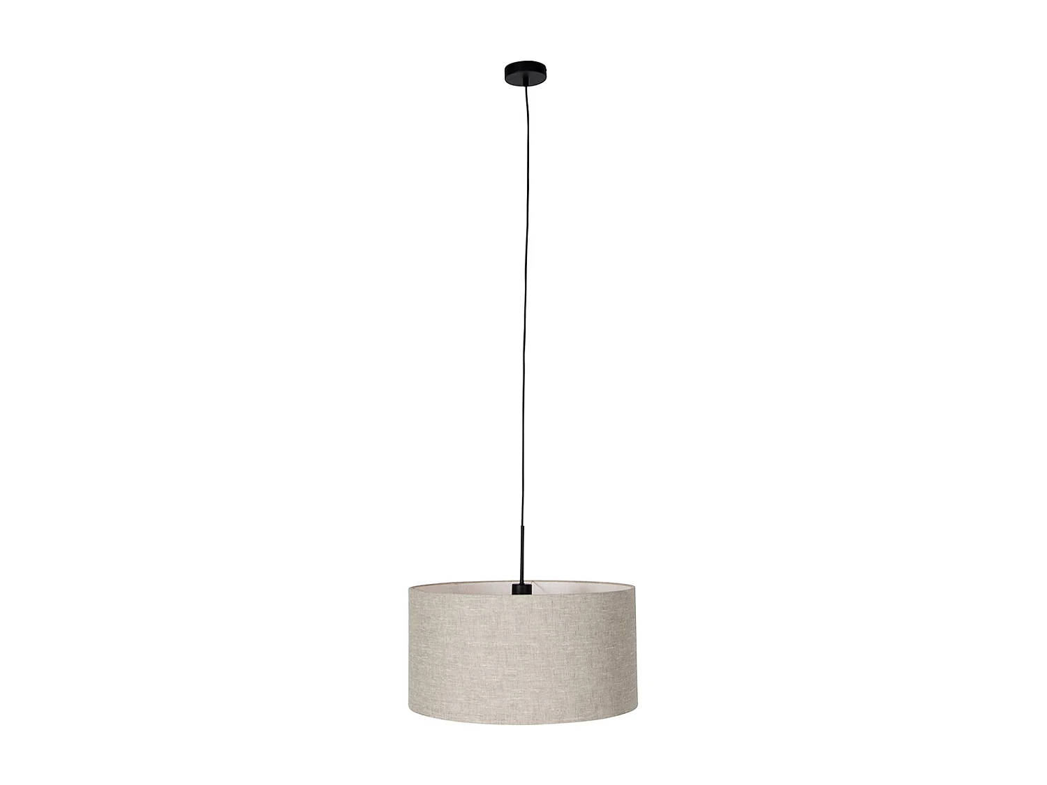 Lampe suspendue Country noire avec abat-jour beige 50 cm - Combi 1