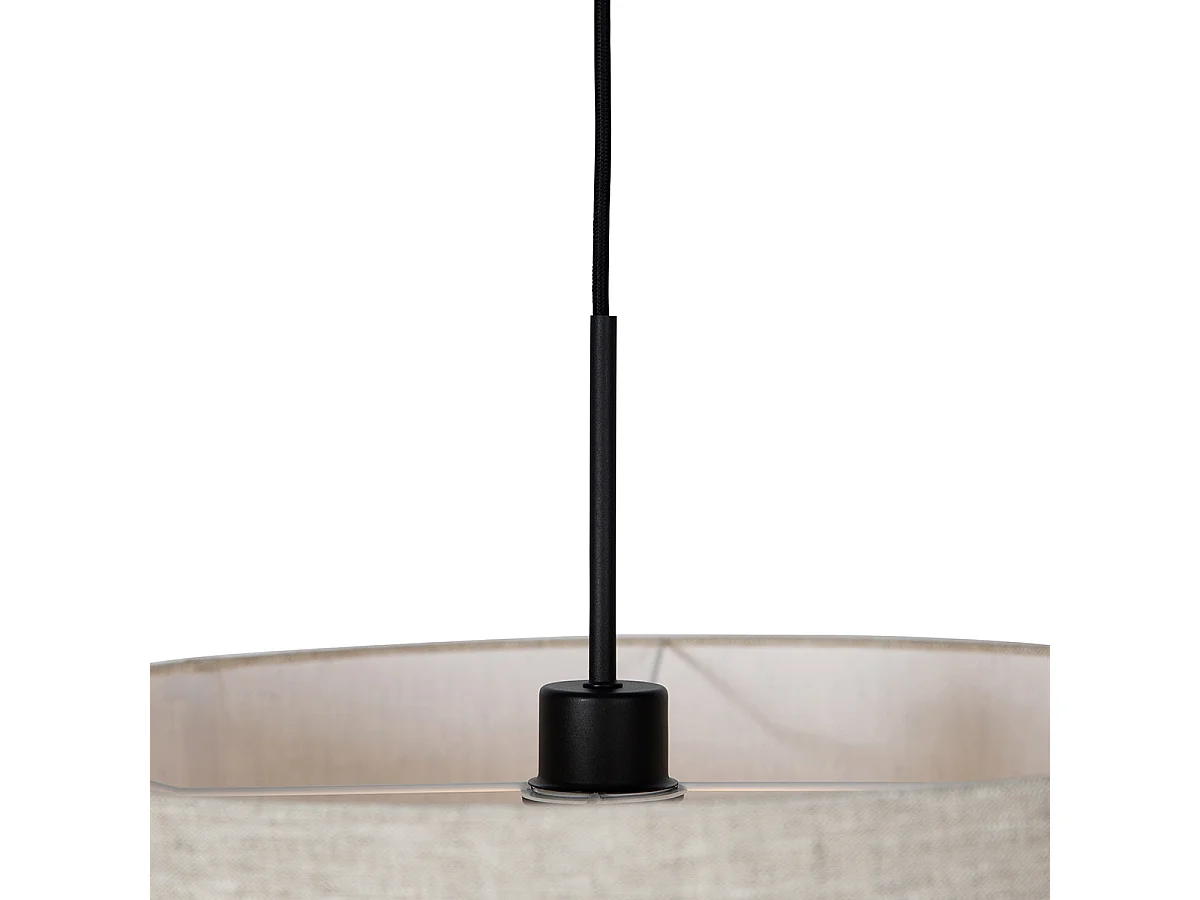 Lampe suspendue Country noire avec abat-jour beige 50 cm - Combi 1