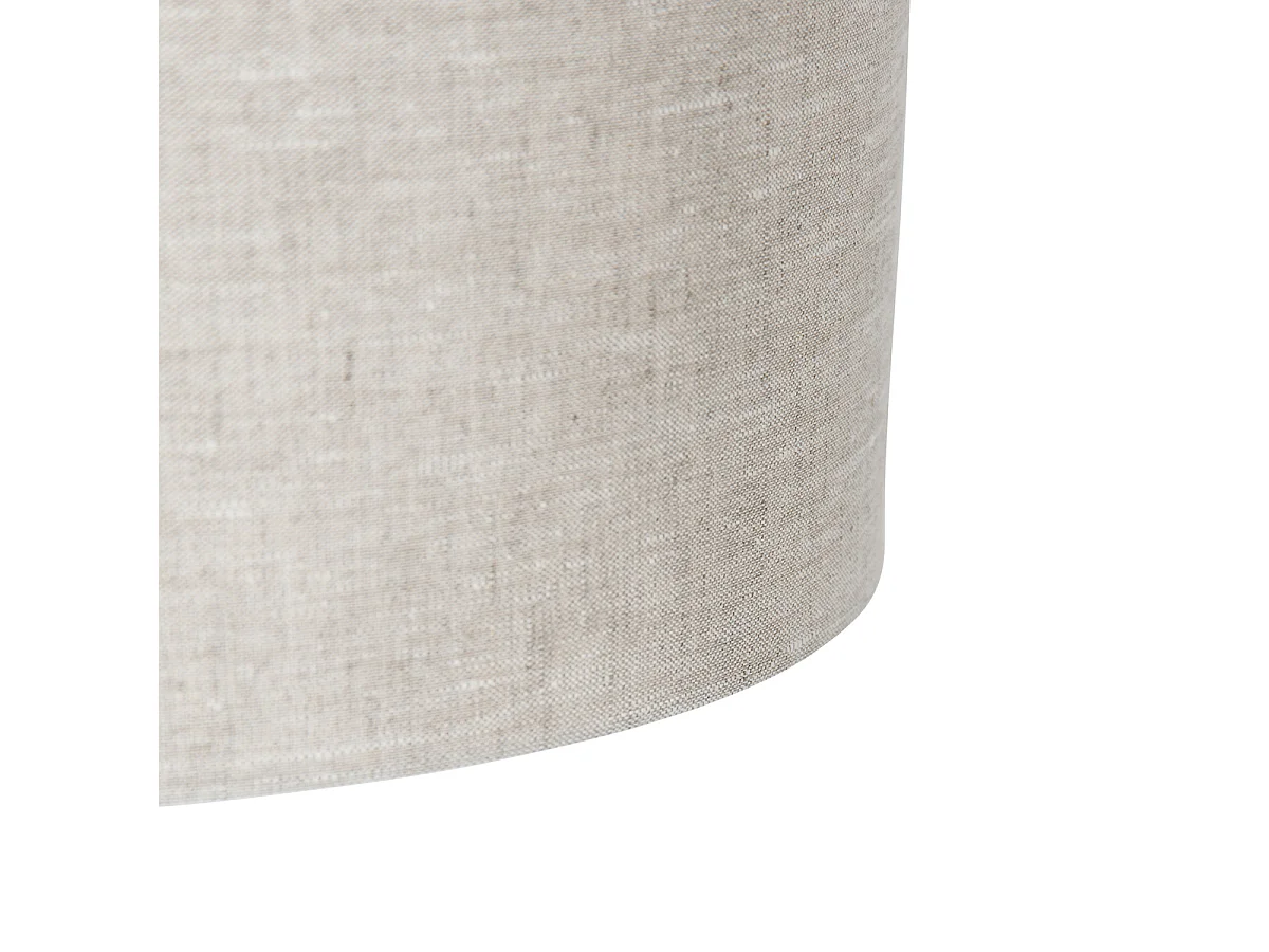 Suspension rustique noire avec abat-jour beige 50 cm - Combi 1