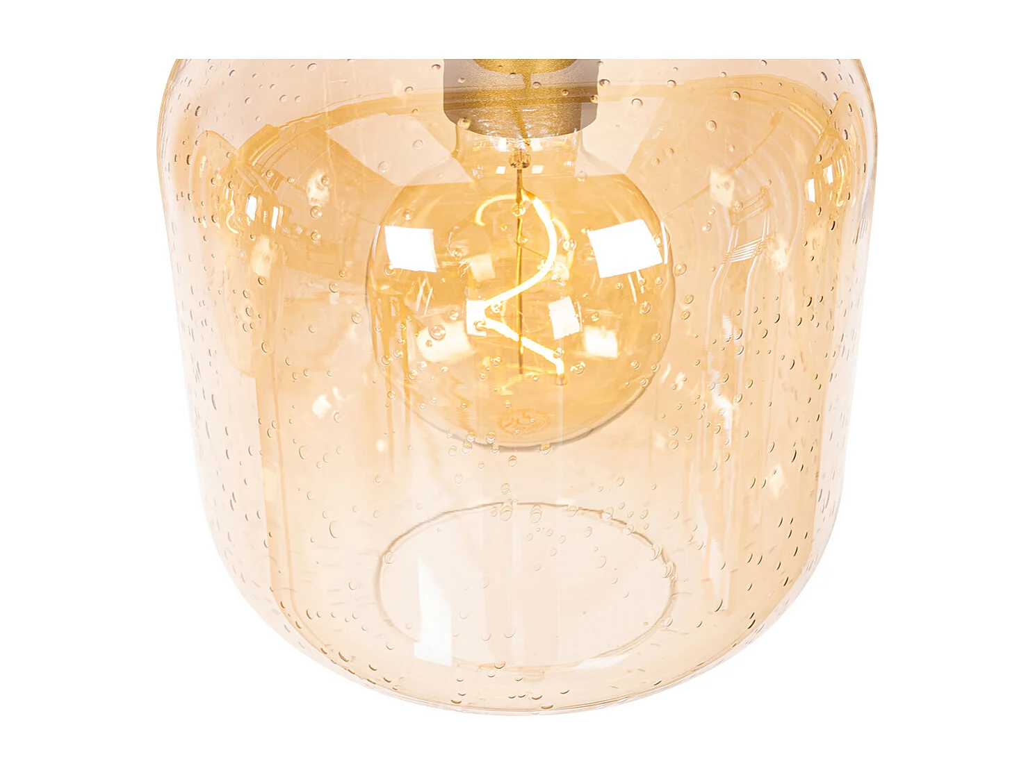 Suspension design noire avec laiton et verre ambre 4 lumières - Zuzanna