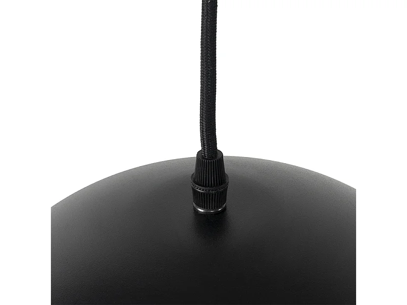 Suspension industrielle noire à 3 lumières dorées - Magnax