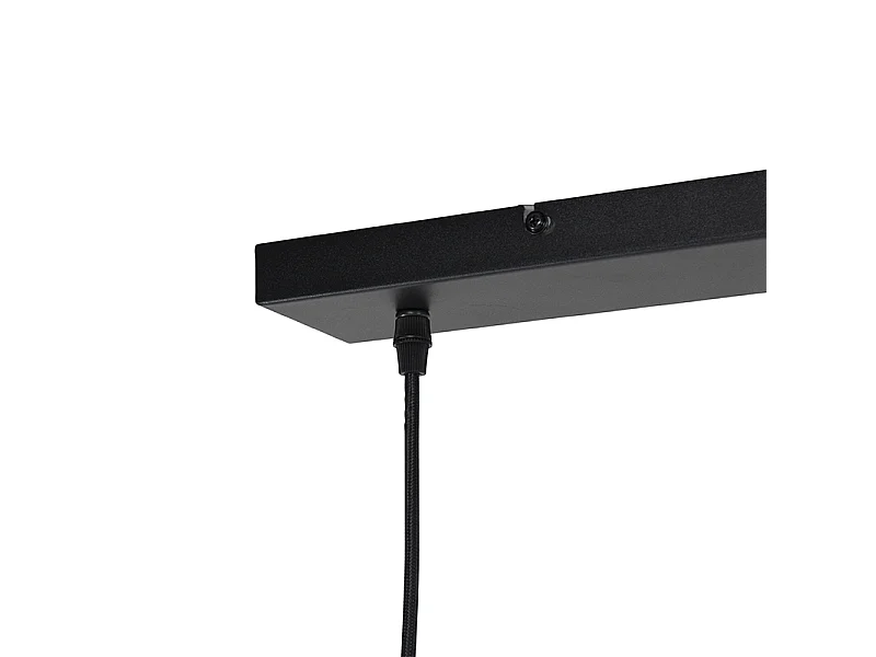 Suspension industrielle noire avec or 3 lumières - Magnax