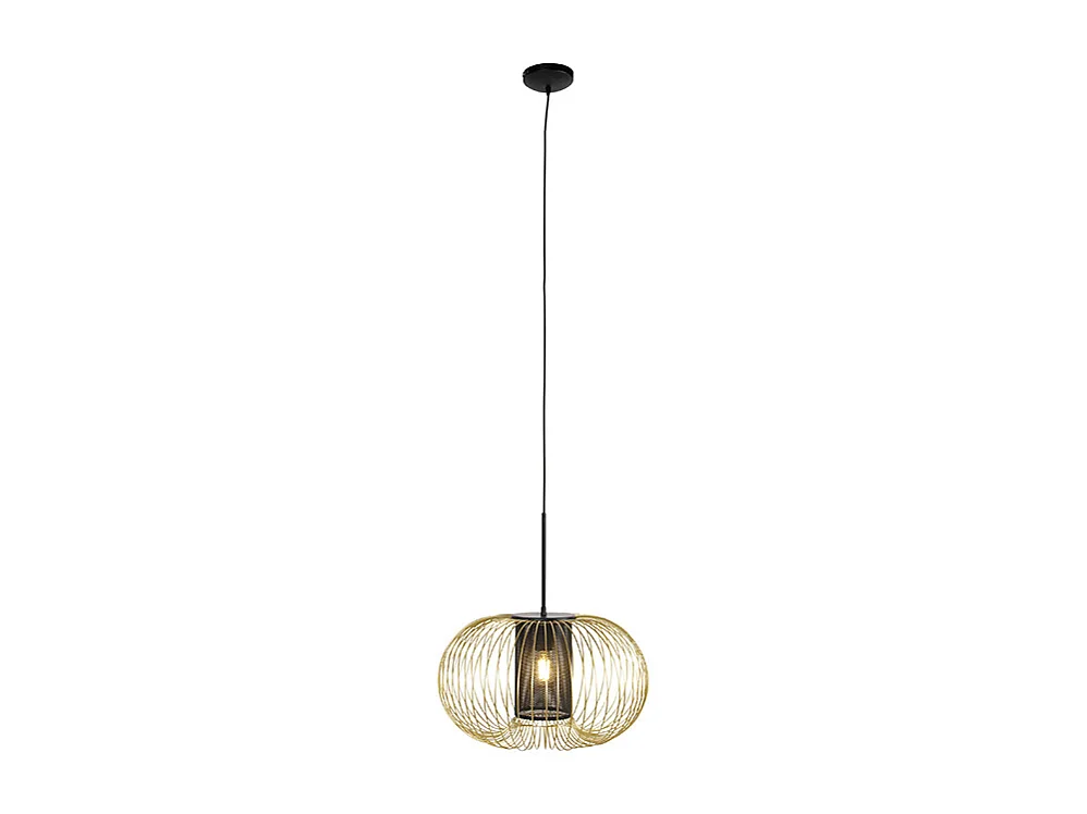 Lampe à suspension design or avec noir 50 cm - Marnie