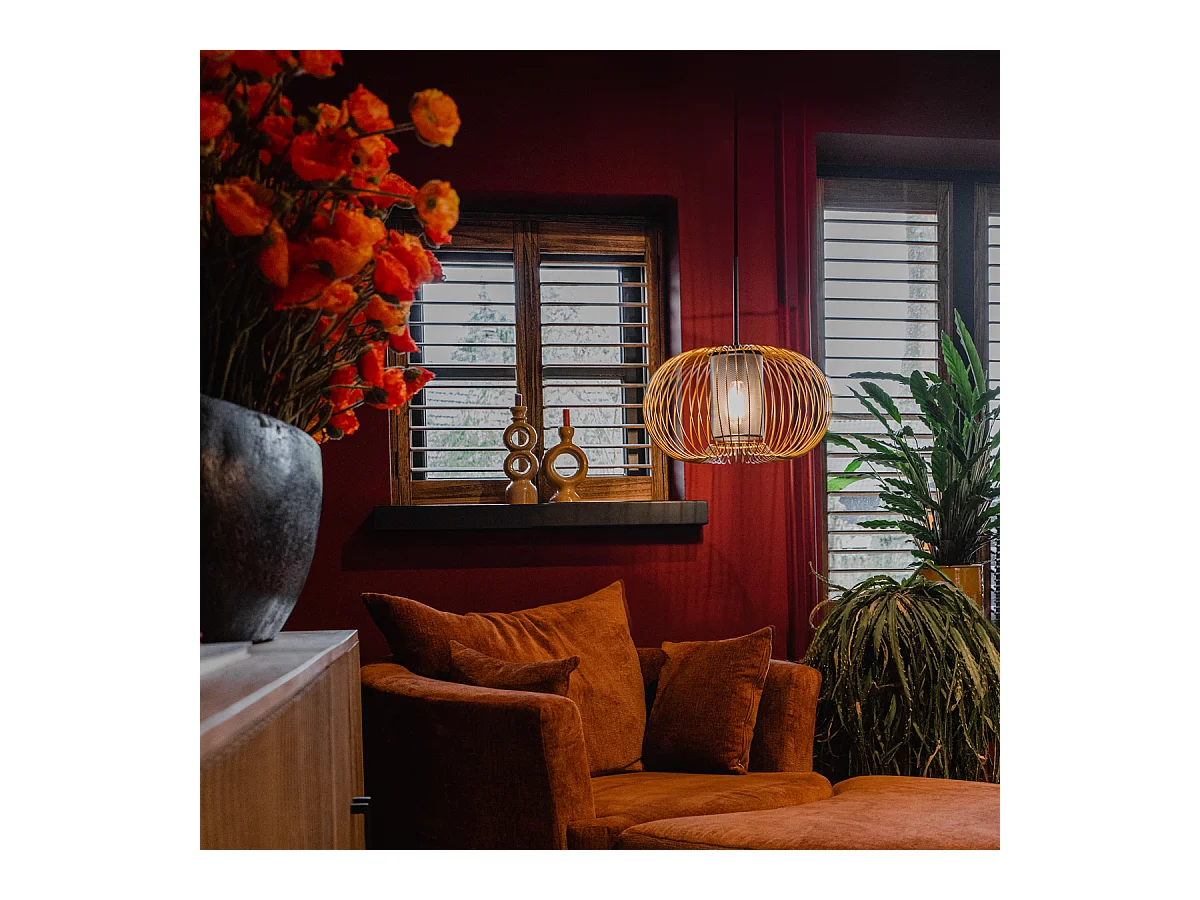 Lampe à suspension design or avec noir 50 cm - Marnie