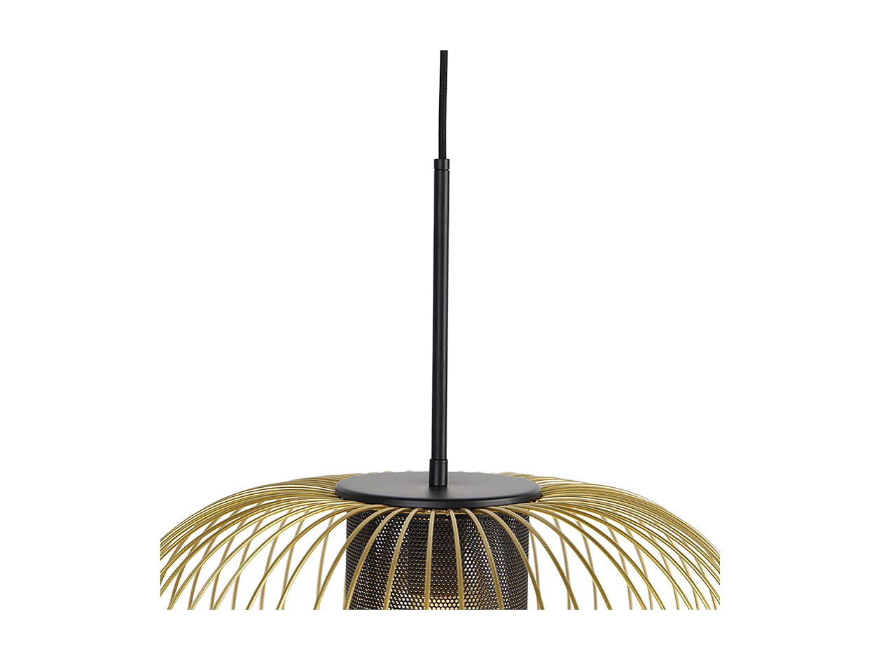 Suspension design dorée avec noir 50 cm - Marnie