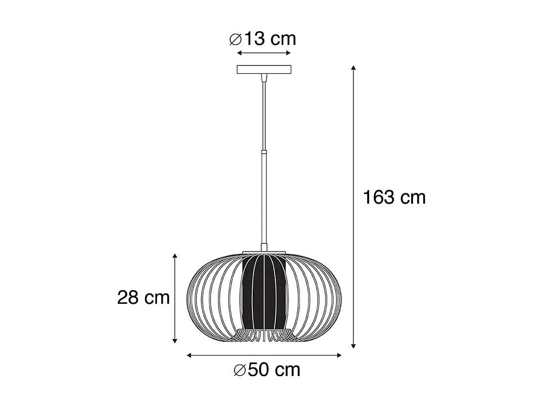 Suspension design dorée avec noir 50 cm - Marnie
