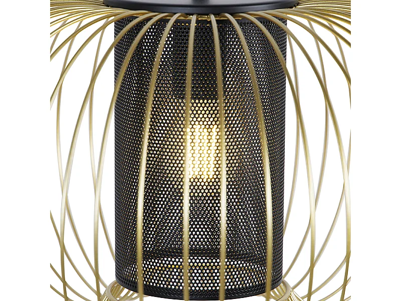 Suspension design dorée avec noir 50 cm - Marnie