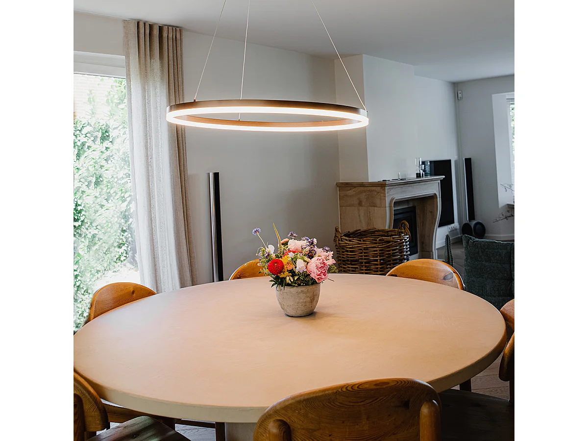 Suspension design bronze 80 cm avec LED dimmable en 3 étapes - Anello