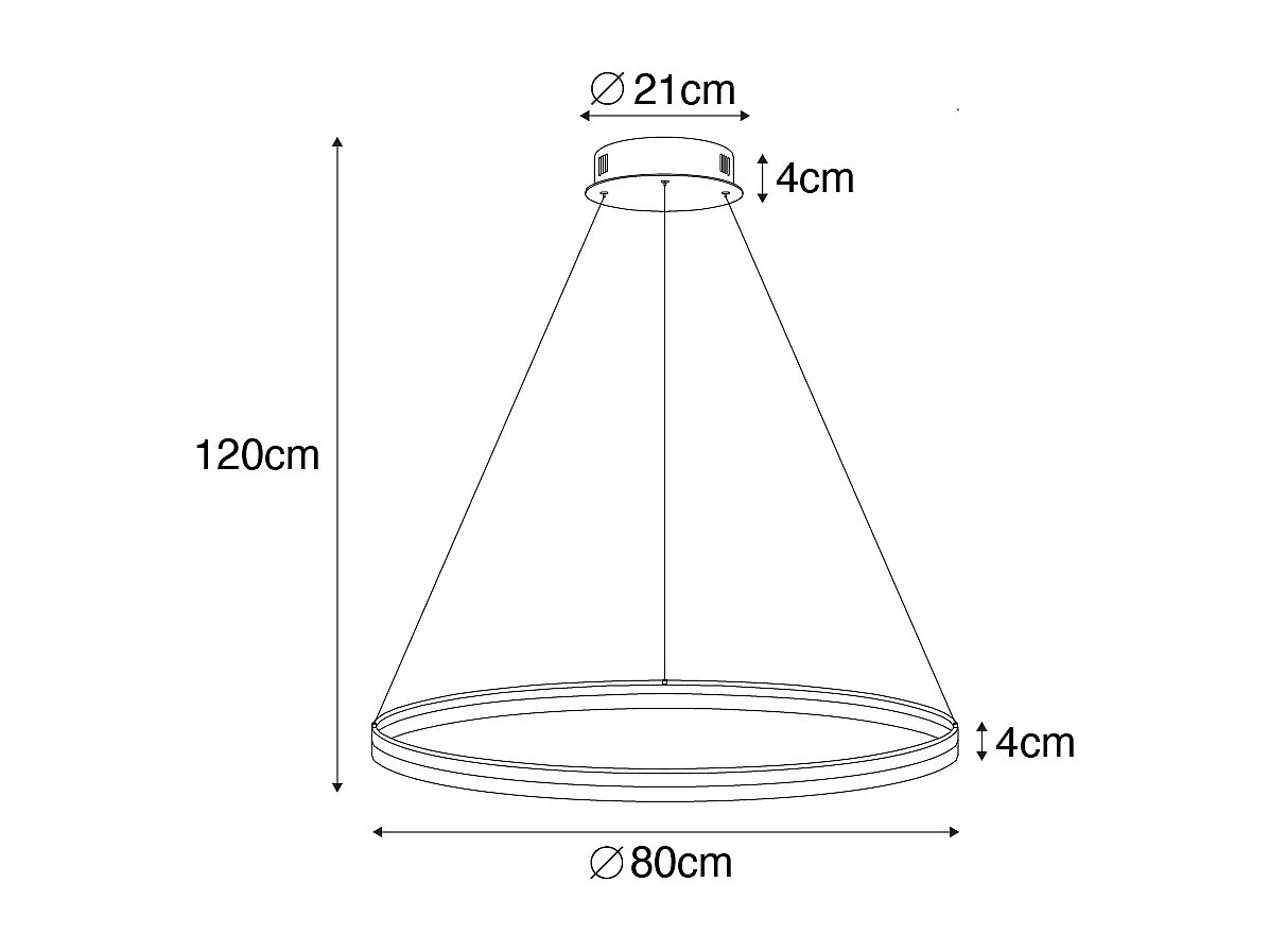 Suspension design bronze 80 cm avec LED dimmable en 3 étapes - Anello
