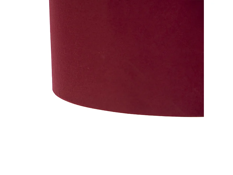 Suspension avec abat-jours en velours rouge et or 35 cm - Blitz II noir