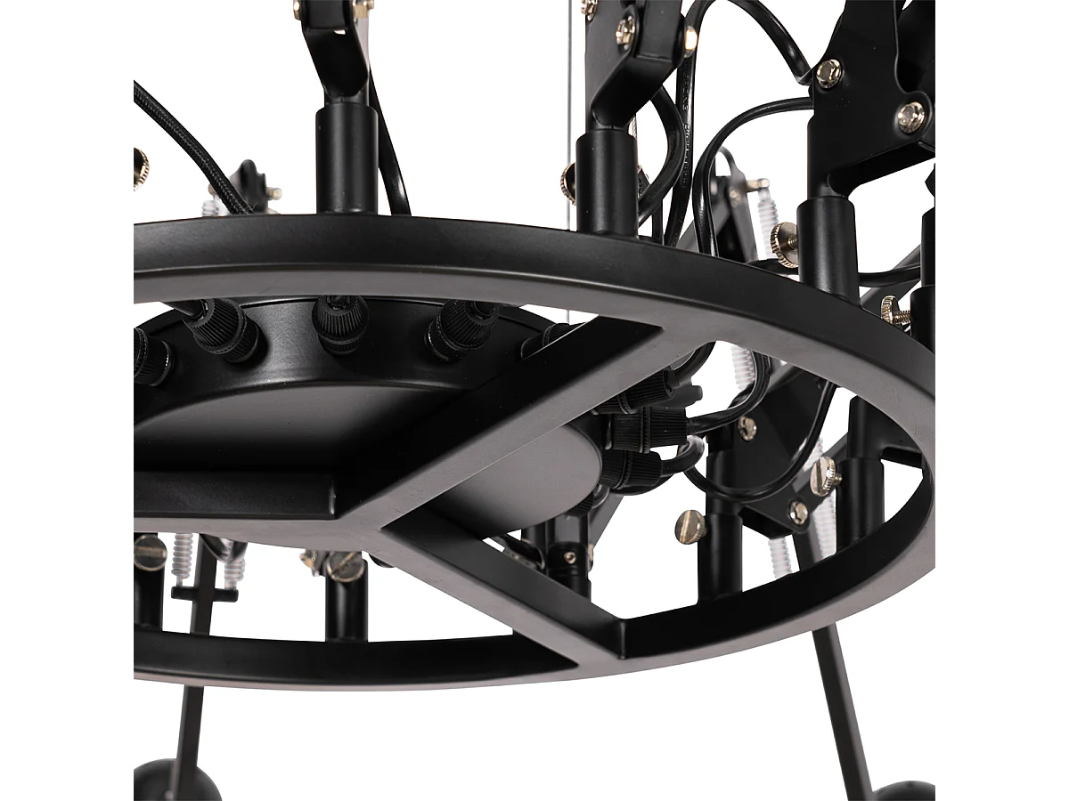 Suspension industrielle noire 16 lumières réglable - Hobby Spinne